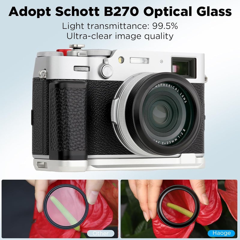 Haoge MC UV Camera Lens Protection Filter for Fujifilm X100VI Fuji X100V Camera with Integrated Adapter Ring Black LUV-XVIB - Image 3